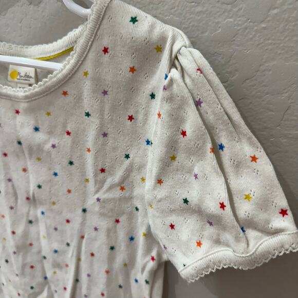 Mini Boden Rainbow Star Short Sleeve Pointelle Shirt - Picture 2 of 6